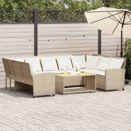 Gartensofa mit Kissen Beige...