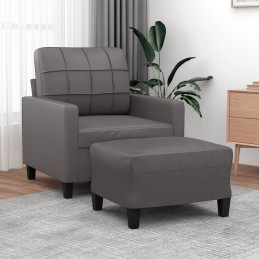 Sessel mit Hocker Grau 60...