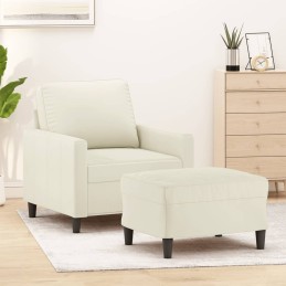 Sessel mit Hocker Creme 60...