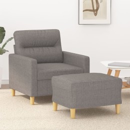 Sessel mit Hocker Taupe 60...