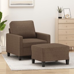 Sessel mit Hocker Braun 60...