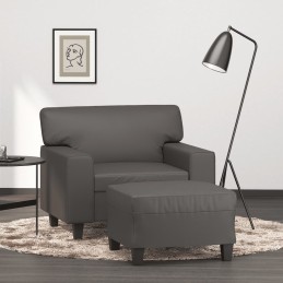 Sessel mit Hocker Grau 60...