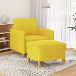 Sessel mit Hocker Hellgelb...
