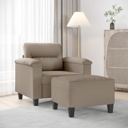 Sessel mit Hocker Taupe 60...