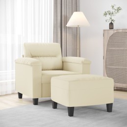 Sessel mit Hocker Creme 60...