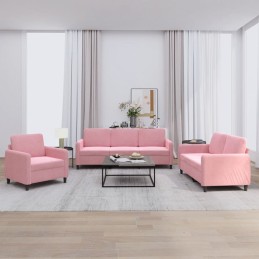 3-tlg. Sofagarnitur Rosa Samt