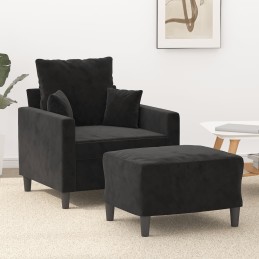 Sessel mit Hocker Schwarz...