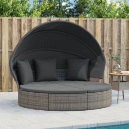 Outdoor-Loungebett mit Dach...