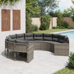 Gartensofa mit Kissen Rund...
