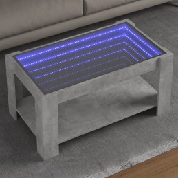 LED-Couchtisch Betongrau...