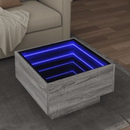 LED-Couchtisch Grau Sonoma...