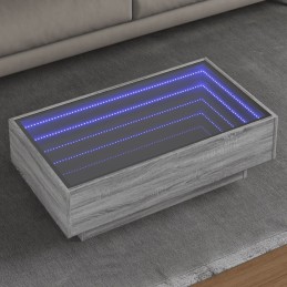 LED-Couchtisch Grau Sonoma...