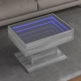 LED-Couchtisch Grau Sonoma...