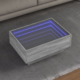 LED-Couchtisch Grau Sonoma...