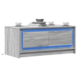 LED-Couchtisch Grau Sonoma...