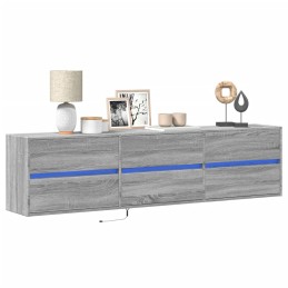 TV-Wandschrank mit LED Grau...