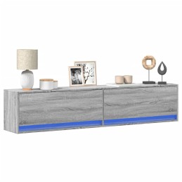 TV-Wandschrank mit LED Grau...