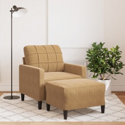 Sessel mit Hocker Braun 60...