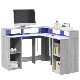 LED-Schreibtisch Grau...