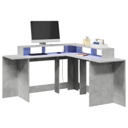 LED-Schreibtisch Betongrau...