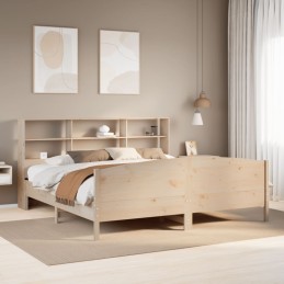 Massivholzbett mit Regal...