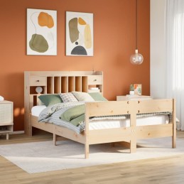 Massivholzbett mit Regal...