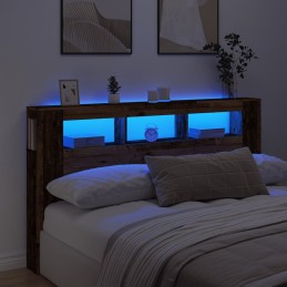 LED-Kopfteil Altholz-Optik...