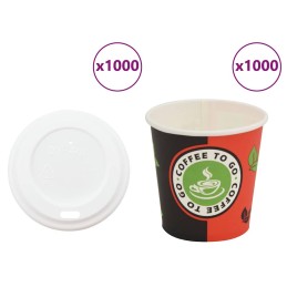 Pappbecher mit Deckeln 1000...