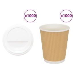 Pappbecher mit Deckeln 1000...