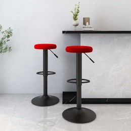 Barhocker 2 Stk. Weinrot Samt