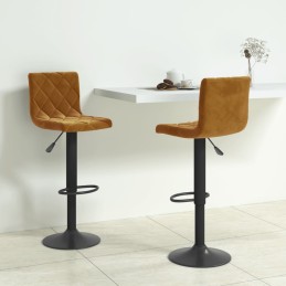 Barhocker 2 Stk. Braun Samt