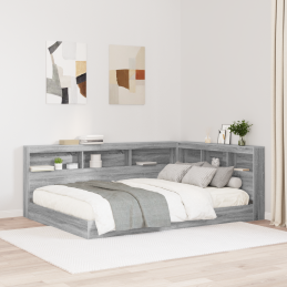 Bücherregal-Bett Grau...