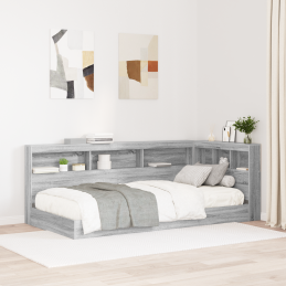 Bücherregal-Bett Grau...