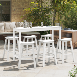 Barhocker 9 Stück Weiß HDPE