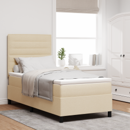 Beige Boxspringbett mit...
