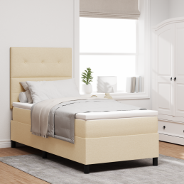 Cremefarbenes Boxspringbett...