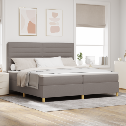 Boxspringbett Taupe mit...