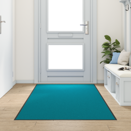Waschbare Türmatte Cyan...
