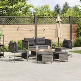 Outdoor-Sofa-Set Grau und...