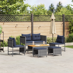 Outdoor-Sofa-Set Grau und...