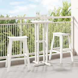 Barhocker 2 Stück Weiß HDPE