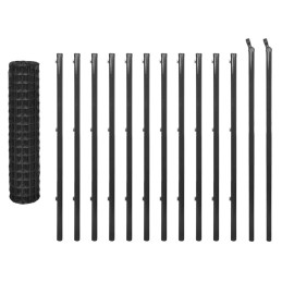 Eurozaun Stahl 25 x 1,2 m Grau