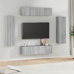6-tlg. TV-Schrank-Set Grau...