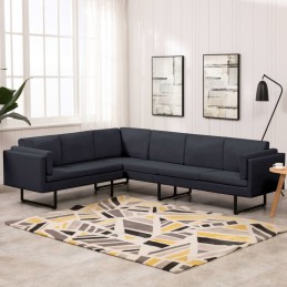 Ecksofa Dunkelgrau Stoff