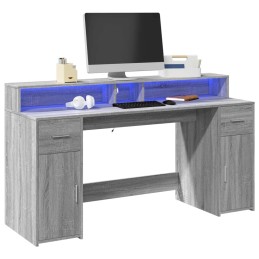 LED-Schreibtisch Grau...