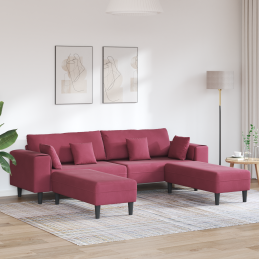 Samt Sofa mit Kissen mit...