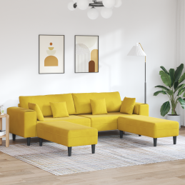 Samt Sofa mit Kissen mit...