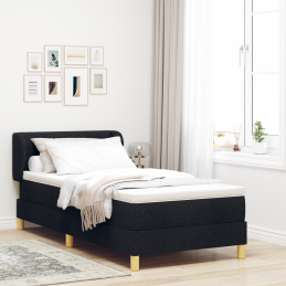 Schwarzer Boxspringbett mit...
