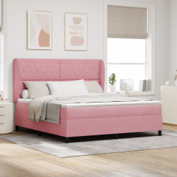 Rosa Boxspringbett mit...