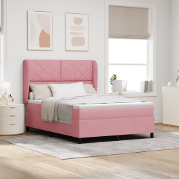 Pink Velours Boxspringbett...